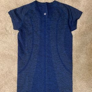 LULU LEMON Blue Swiftly Tech Short Sleeve Crew